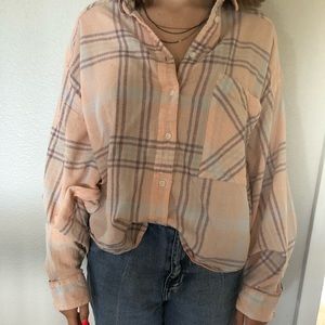 Plaid Free People Button Up